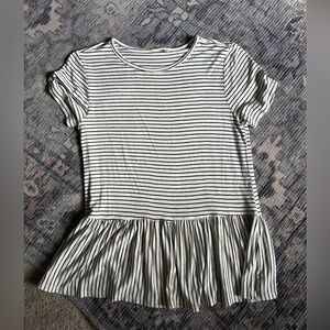 Striped Short Sleeve Women's Top